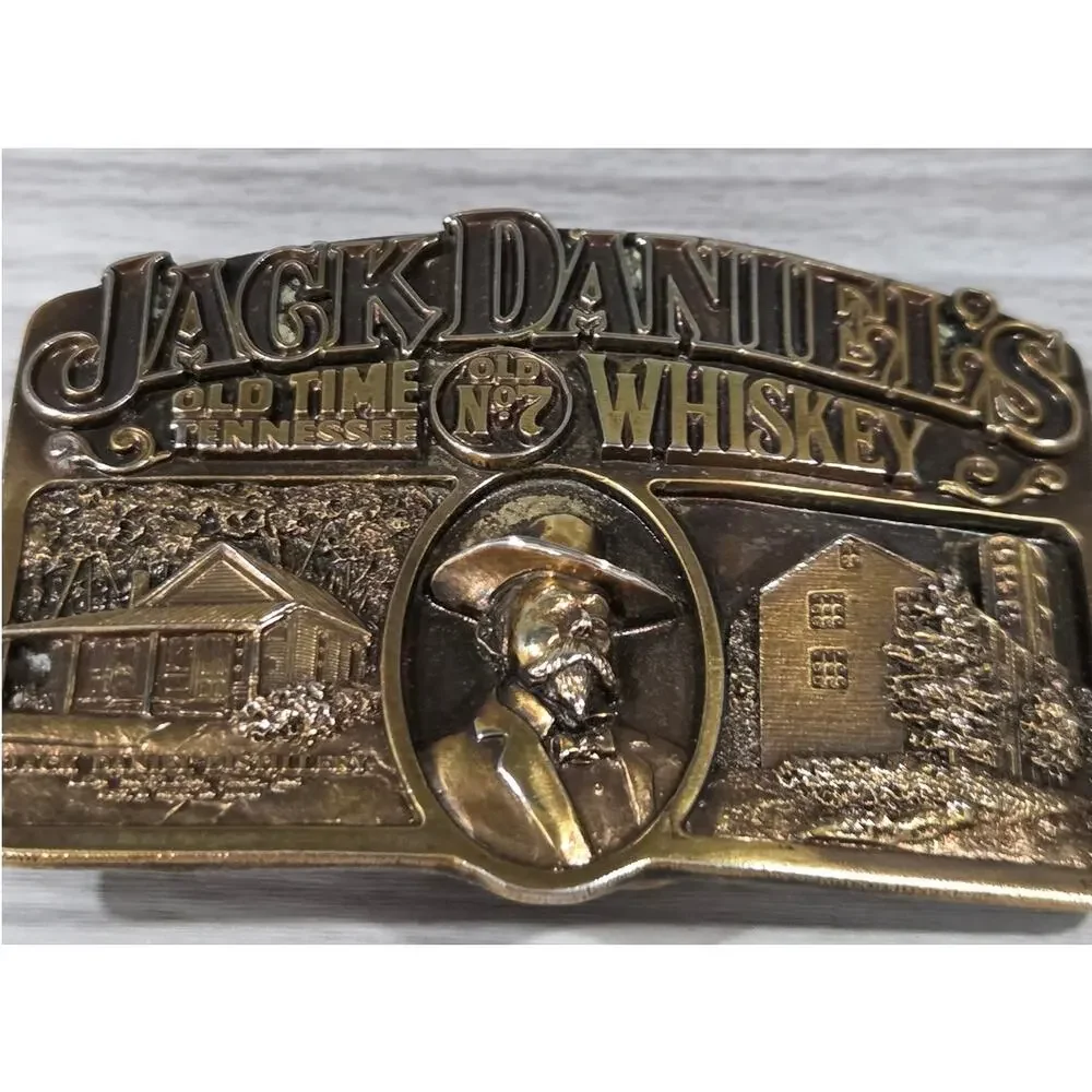 Jack Daniel's Brass Belt Buckle 1989 Bergamot Old No. 7 Display Case Included